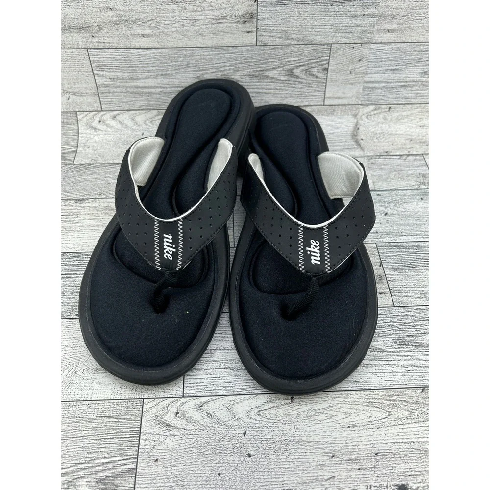 Nike Celso Girl Thong Sandals Black White Women Size 8 Flip Flops 314870-011